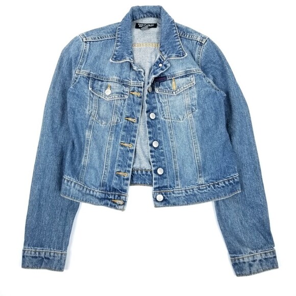 Polo Ralph Lauren Button Down Denim Trucker Saturday Jean Jacket Womens Small - Picture 9 of 9